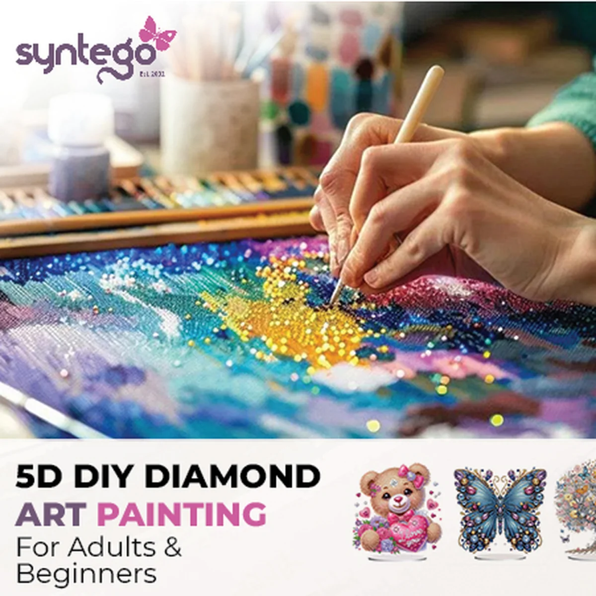 Magical Colourful Night Forest Diamond Painting Kit - Purple – image 5