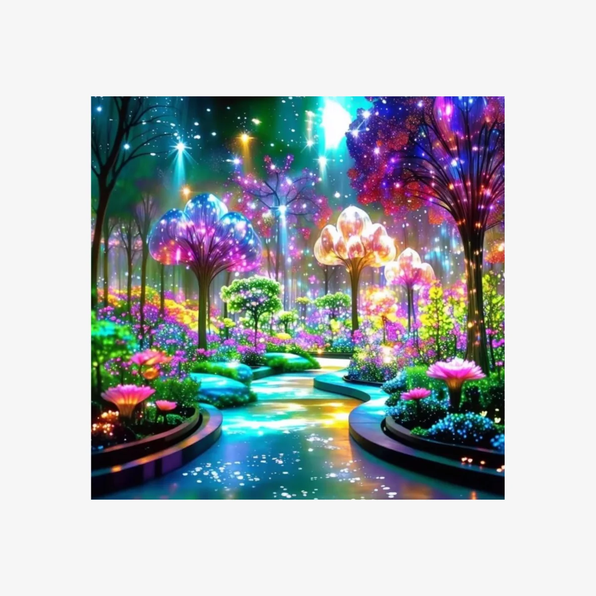 Magical Colourful Night Forest Diamond Painting Kit - Purple – image 1