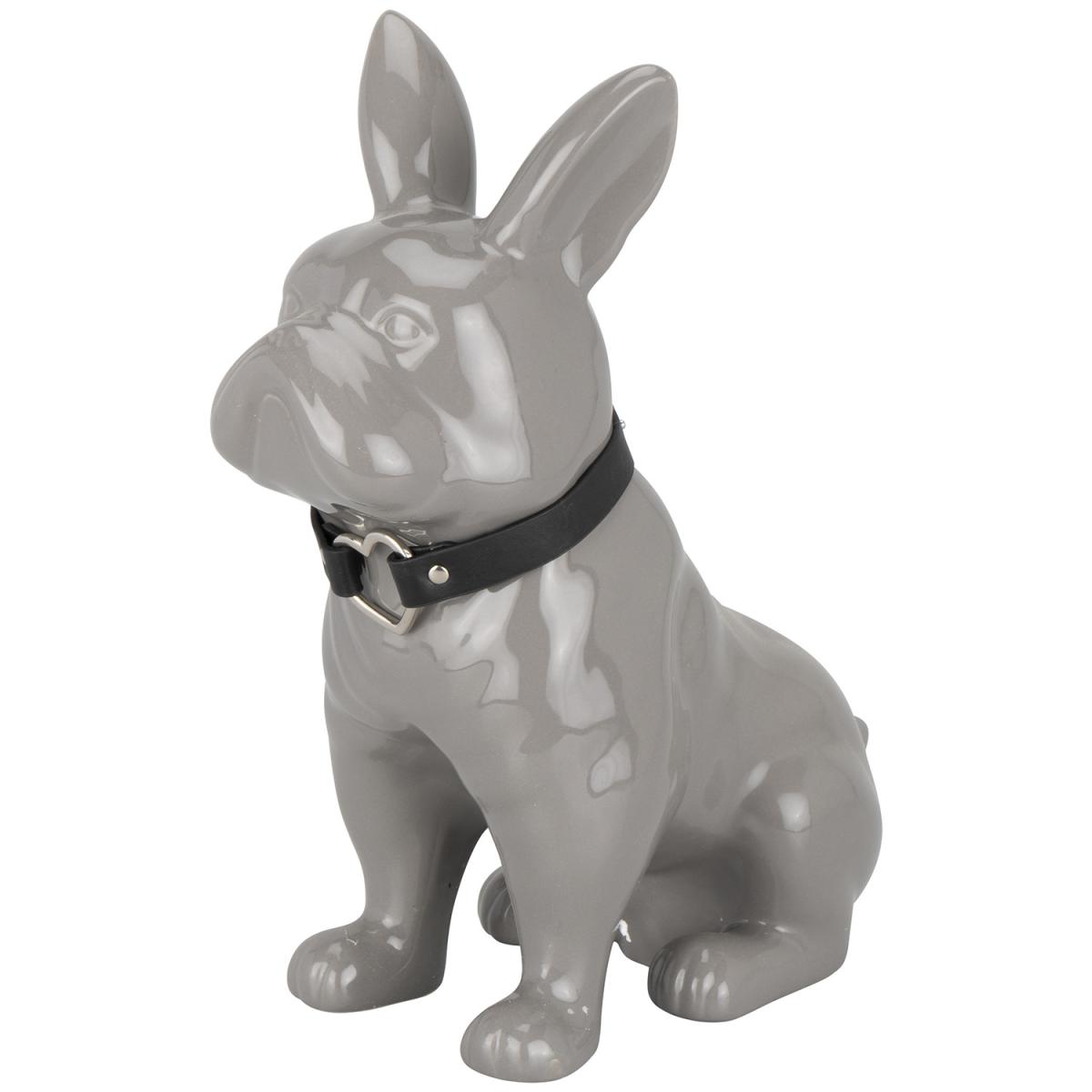 Grey French Bull Dog with Heart Collar – image 2