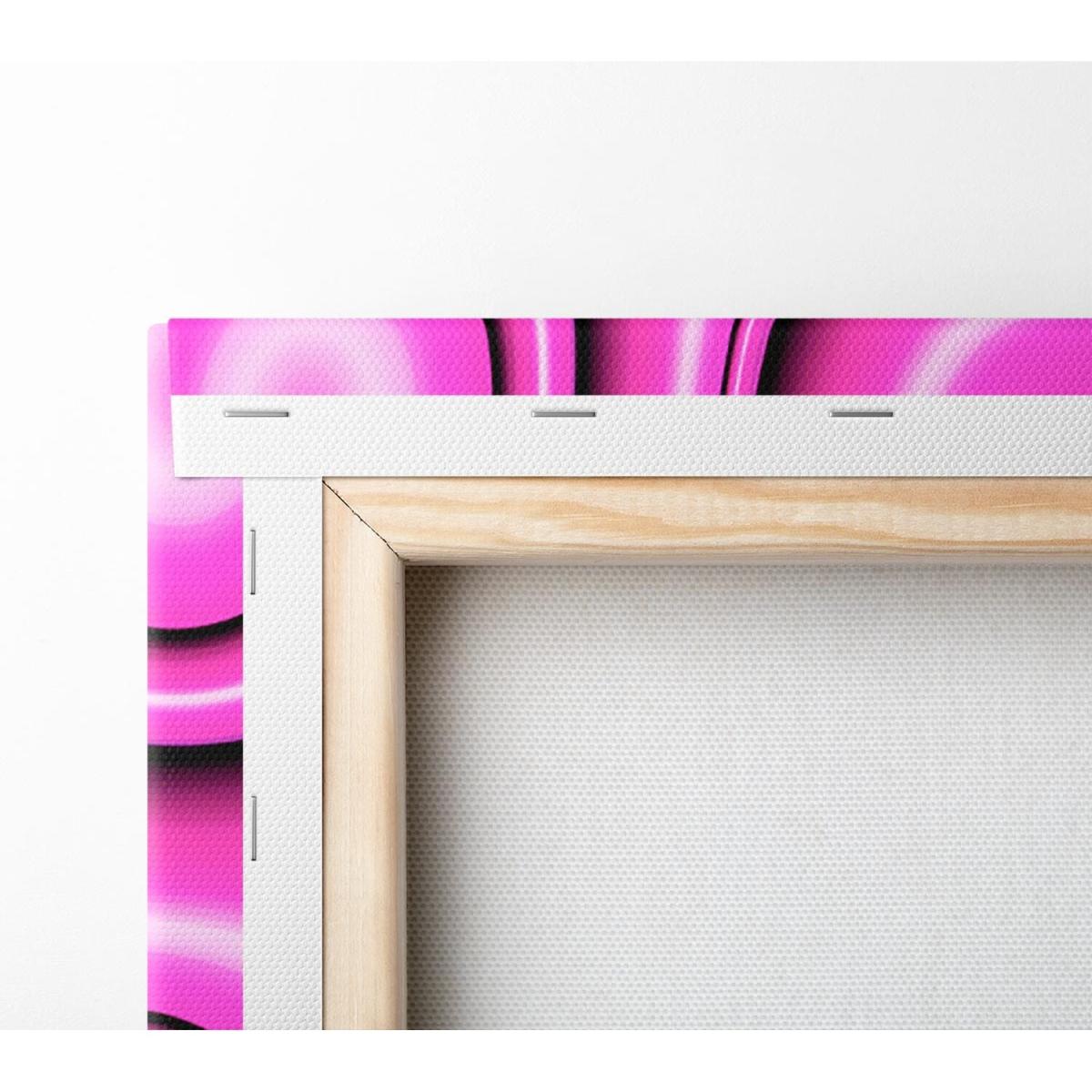 Circles In Squares Pink Canvas Print Wall Art - Yellow / 66.04cm – image 3