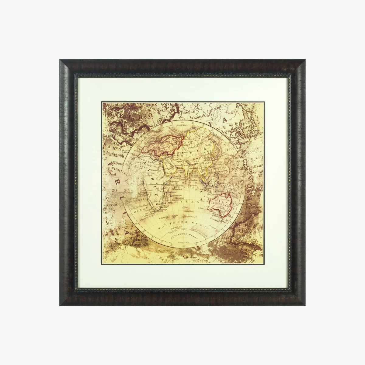 Framed Vintage Map Wall Art - Assorted