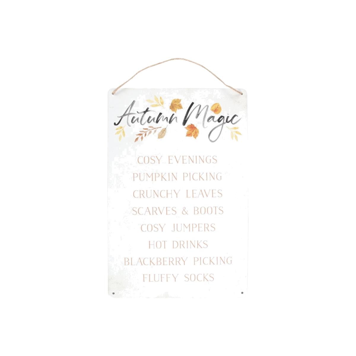 Autumn Metal Magical Sign - White