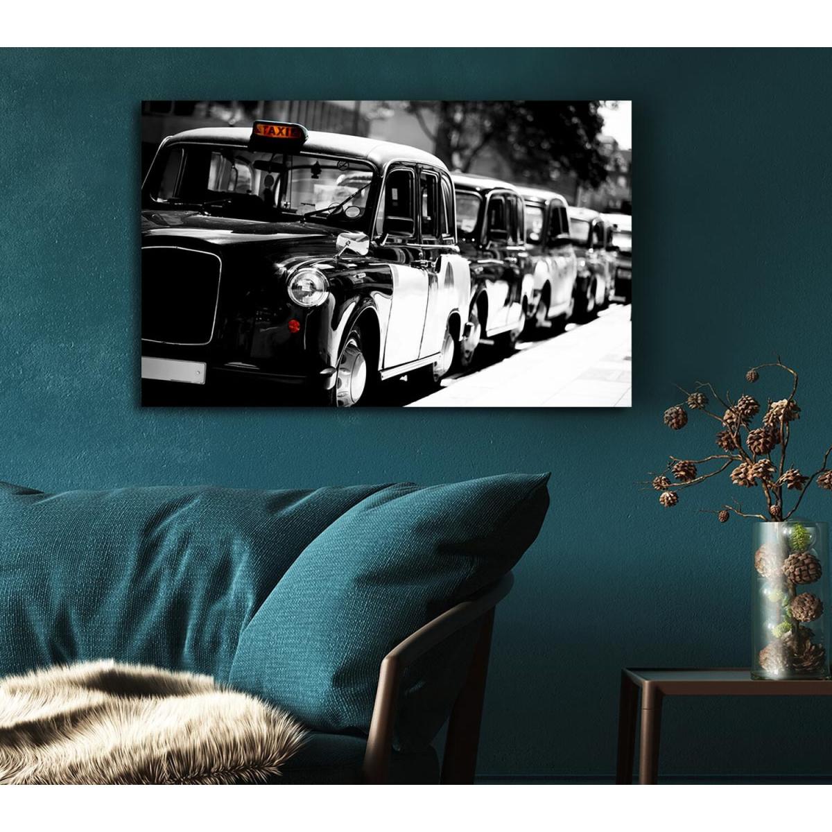 London Black Cabs Canvas Print Wall Art - Yellow / 50.8cm – image 4