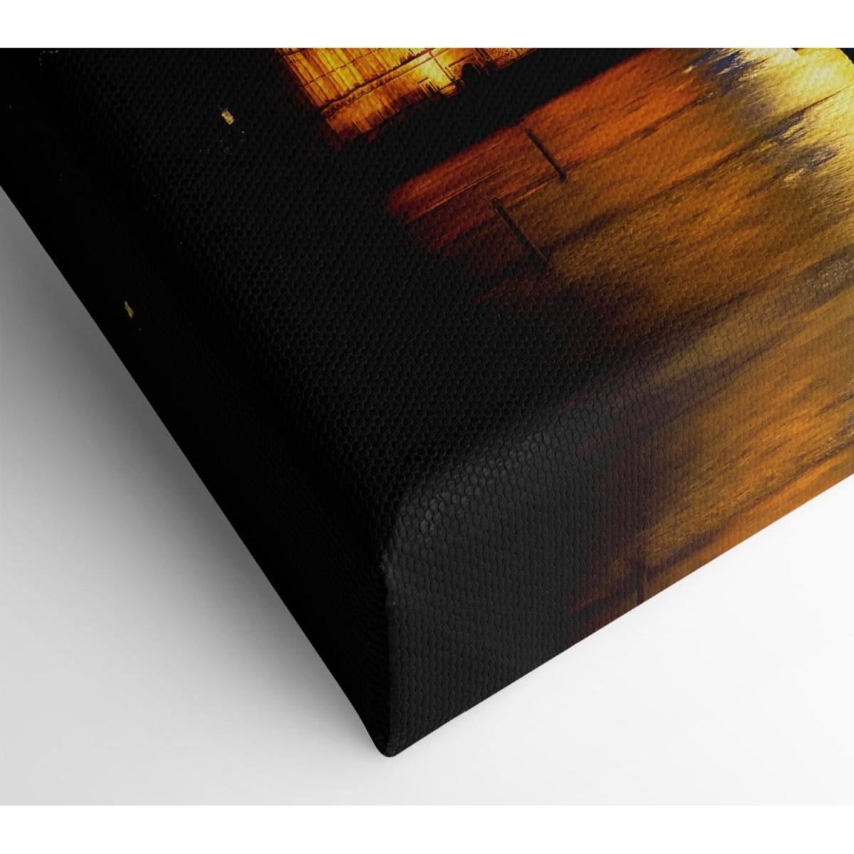 London Thames Reflection Of Big Ben Canvas Print Wall Art - Yellow / 35.56cm – image 2