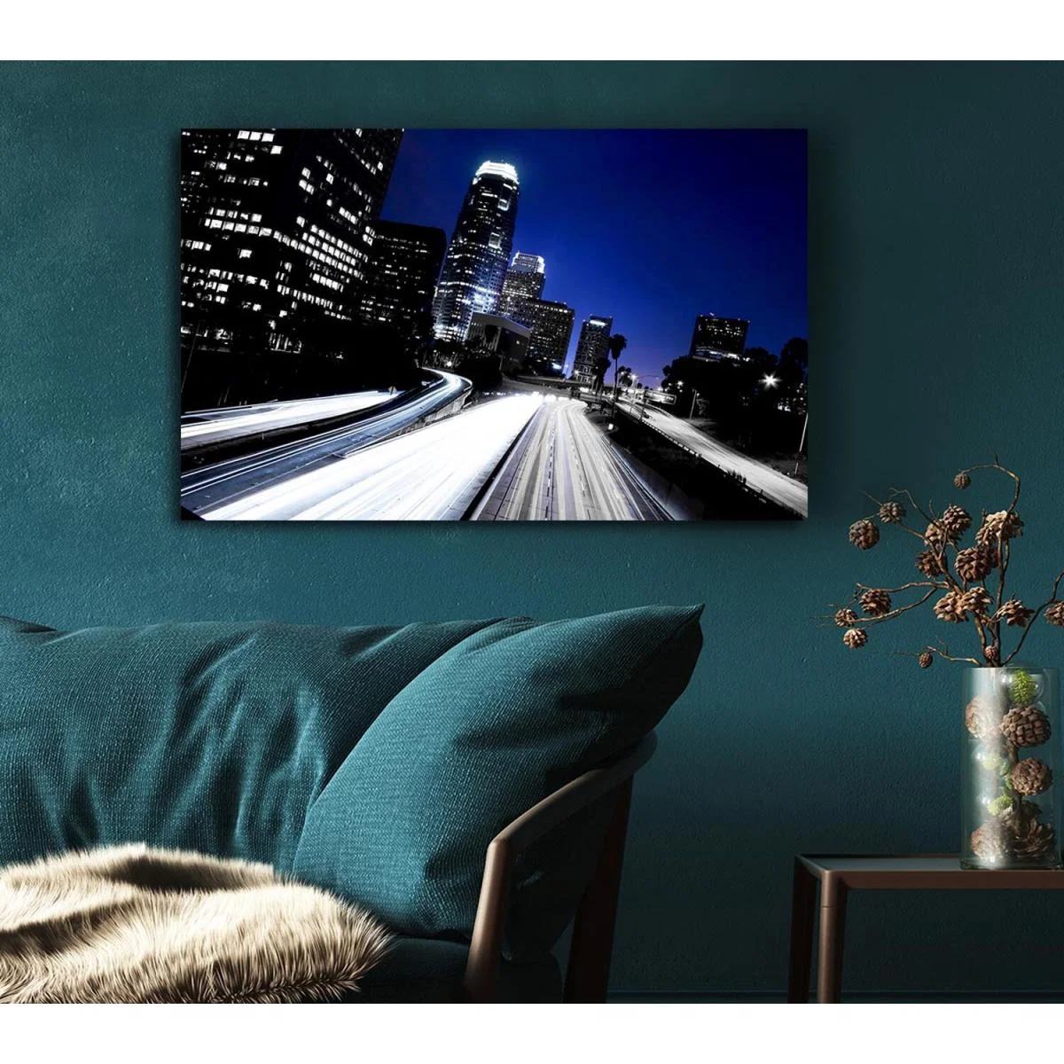 City Speedways Canvas Print Wall Art - Yellow / 50.8cm – image 3