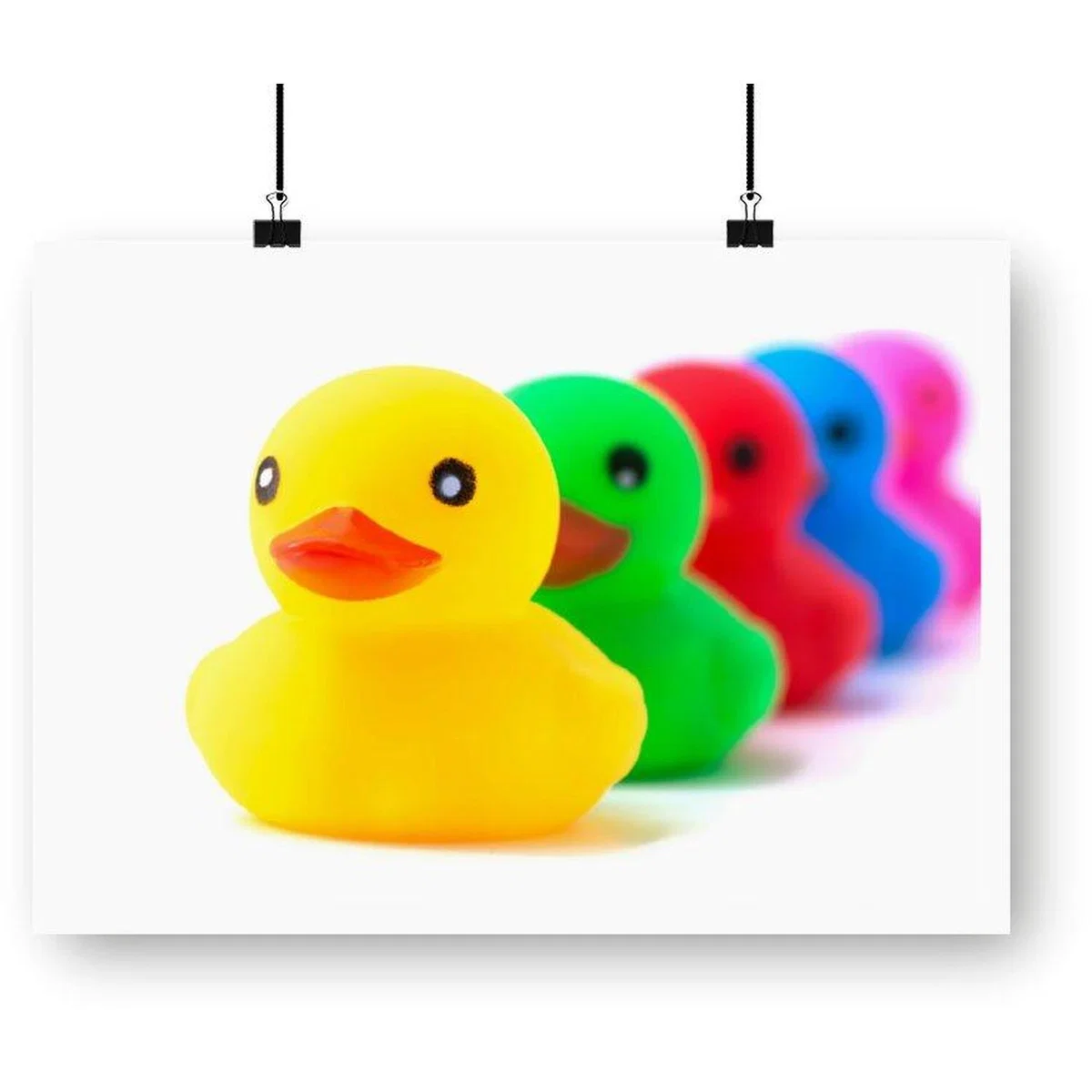 Colourful Ducks In A Row Art Print - Yellow / 42cm – image 3