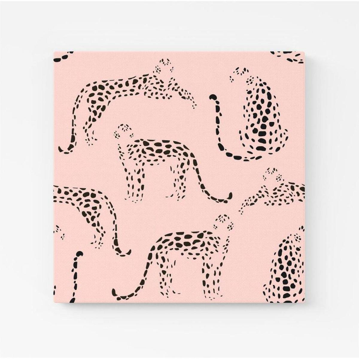 Abstract Leopard Pattern Canvas Print - Pink / Small – image 2