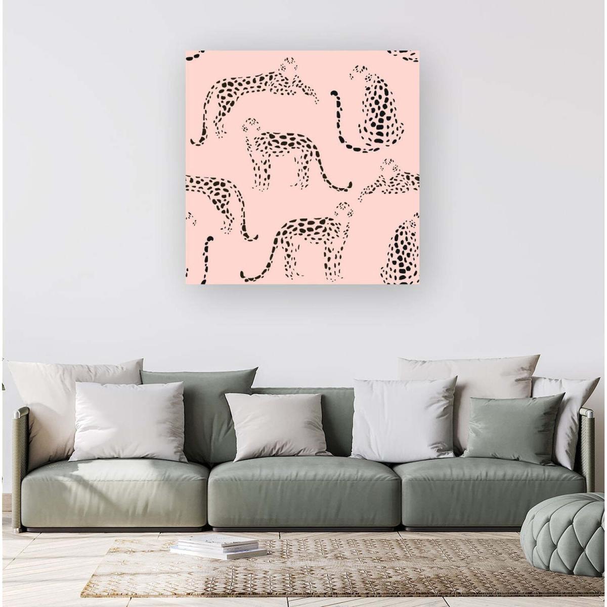 Abstract Leopard Pattern Canvas Print - Pink / Small – image 3