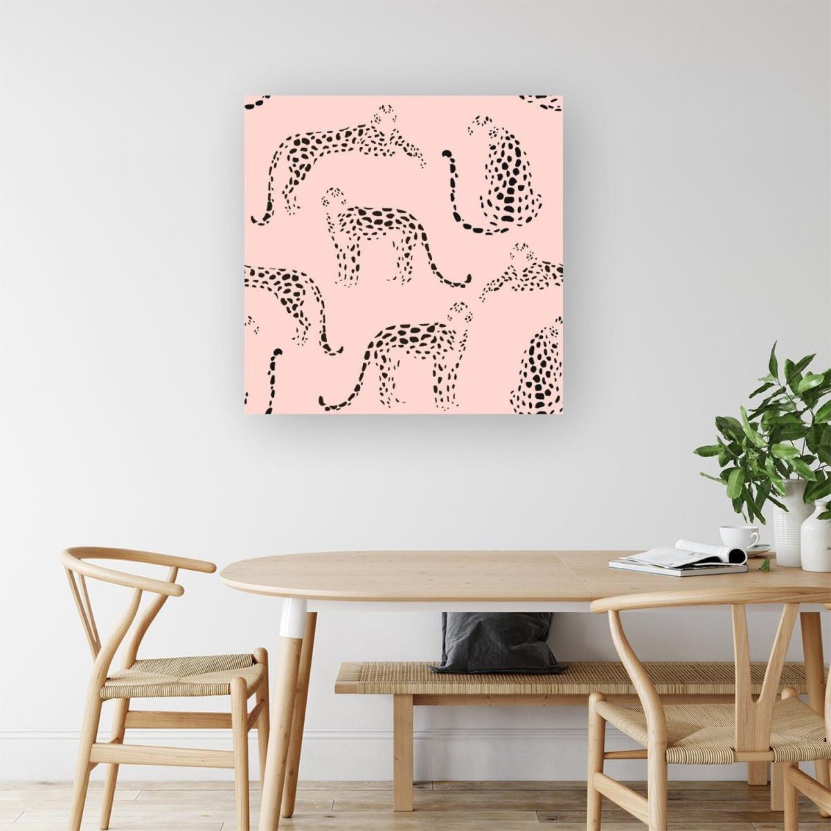 Abstract Leopard Pattern Canvas Print - Pink / Small – image 4
