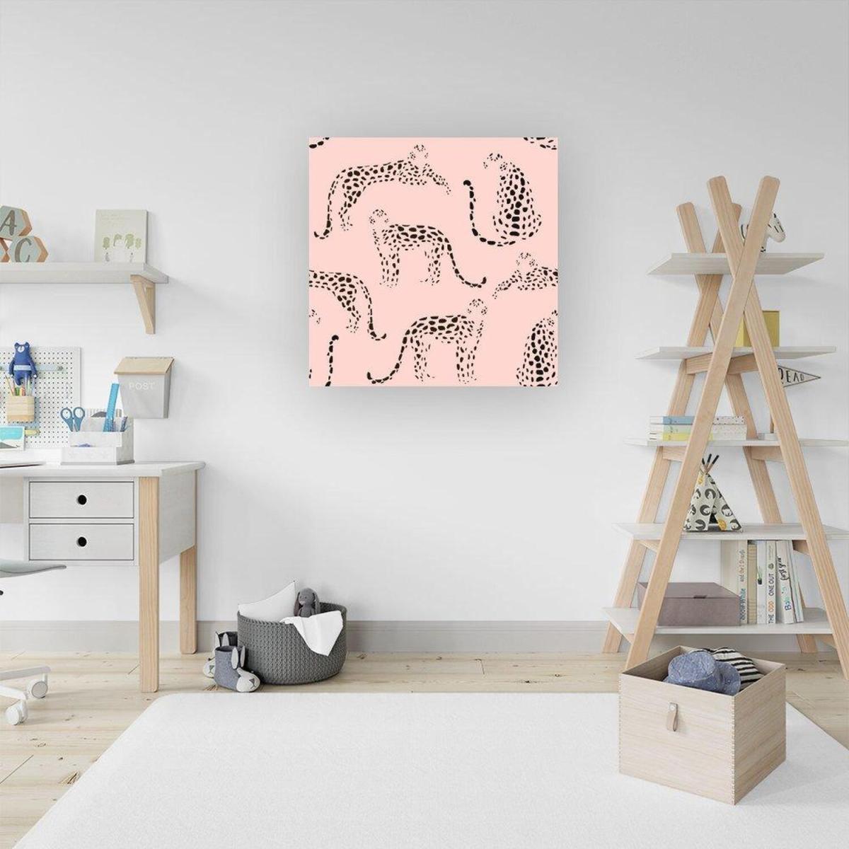 Abstract Leopard Pattern Canvas Print - Pink / Small – image 5