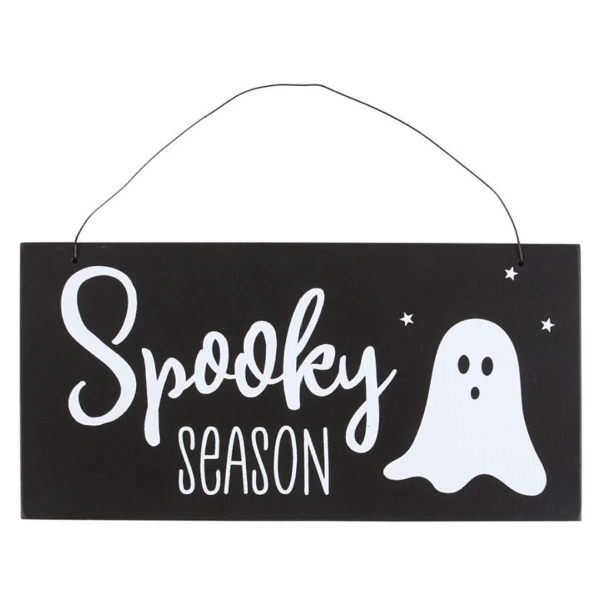 Set of 2 Halloween Ghost Signs Hey Boo & Spooky Season Decor - Black – image 3