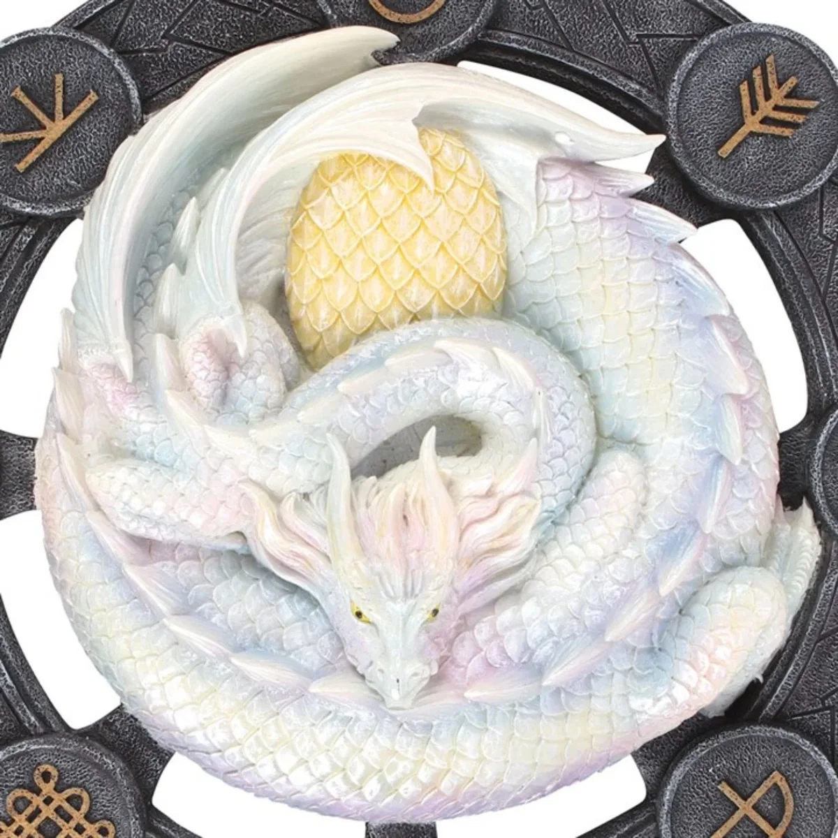 Ostara Dragon Resin Wall Plaque by Anne Stokes Spring Magic Art - Cream – image 2