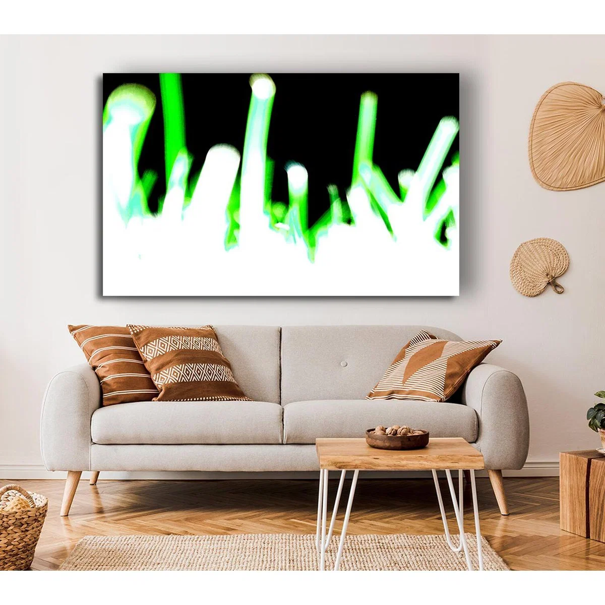 Grass Roots Canvas Print Wall Art - Yellow / 66.04cm – image 3