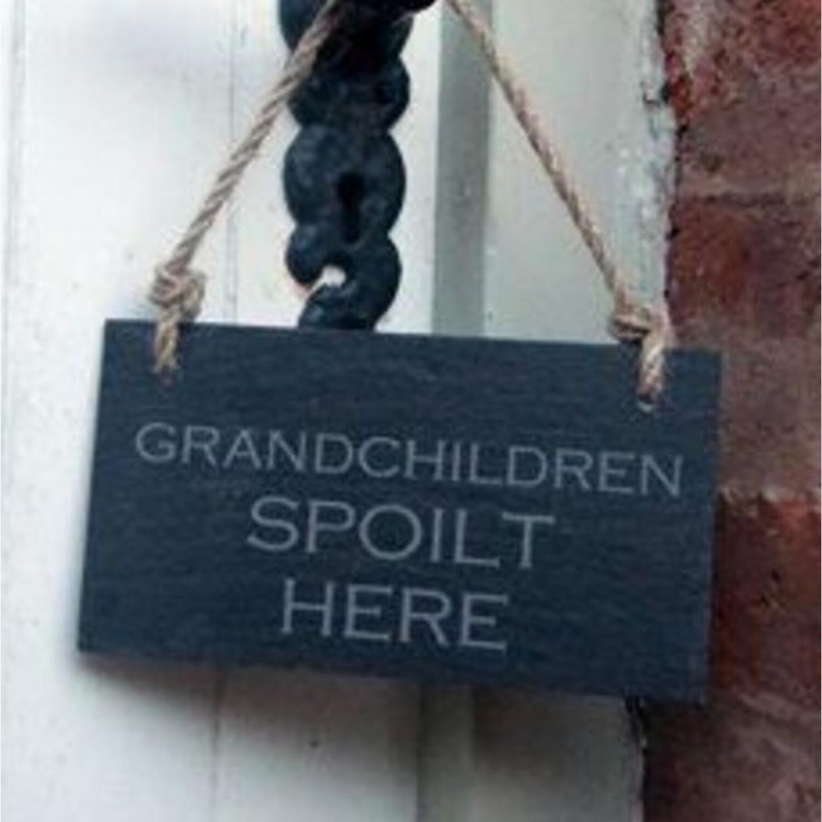 Slate Hanging Sign Spoilt Grandchildren – image 2