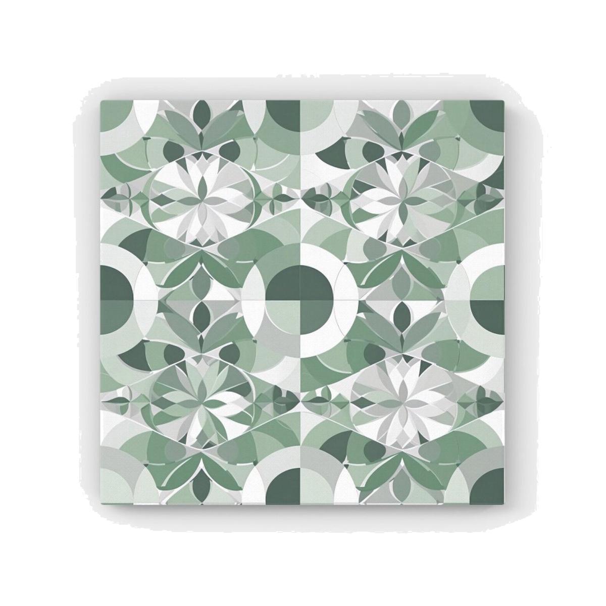 Geometric Pastel Green Canvas Print - Green / 25.4cm