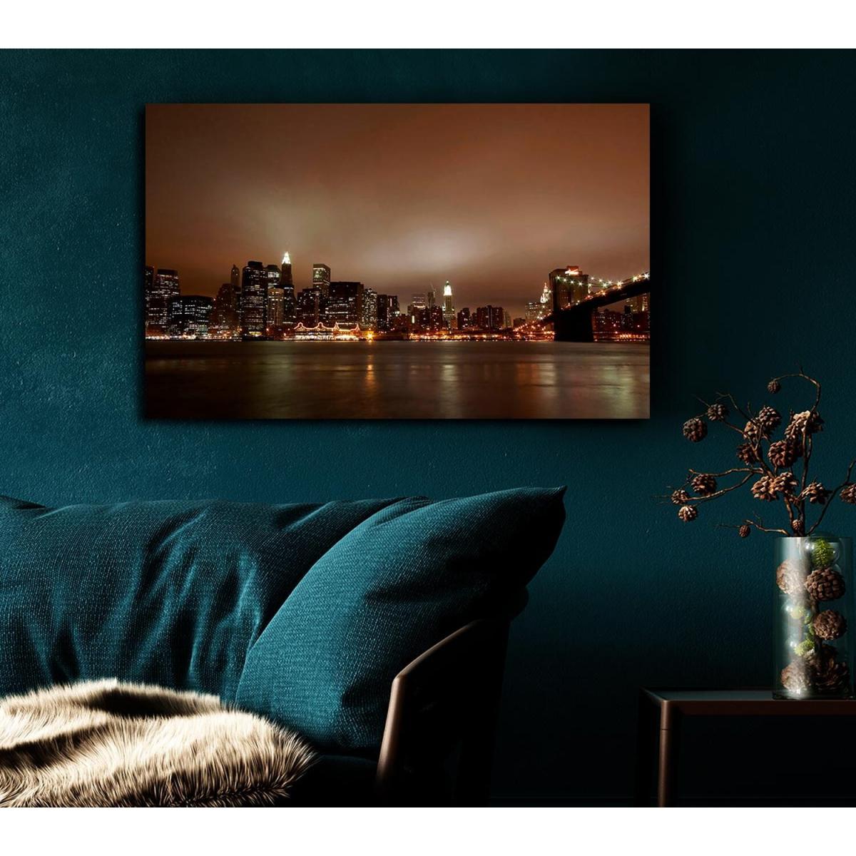 Hong Kong Chocolate Glow Canvas Print Wall Art - Yellow / 81.28cm – image 4