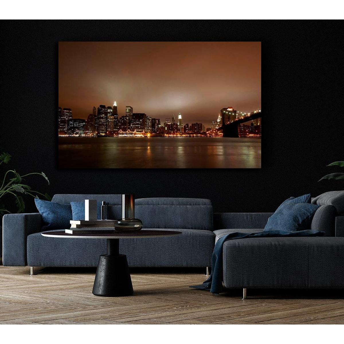 Hong Kong Chocolate Glow Canvas Print Wall Art - Yellow / 81.28cm – image 5
