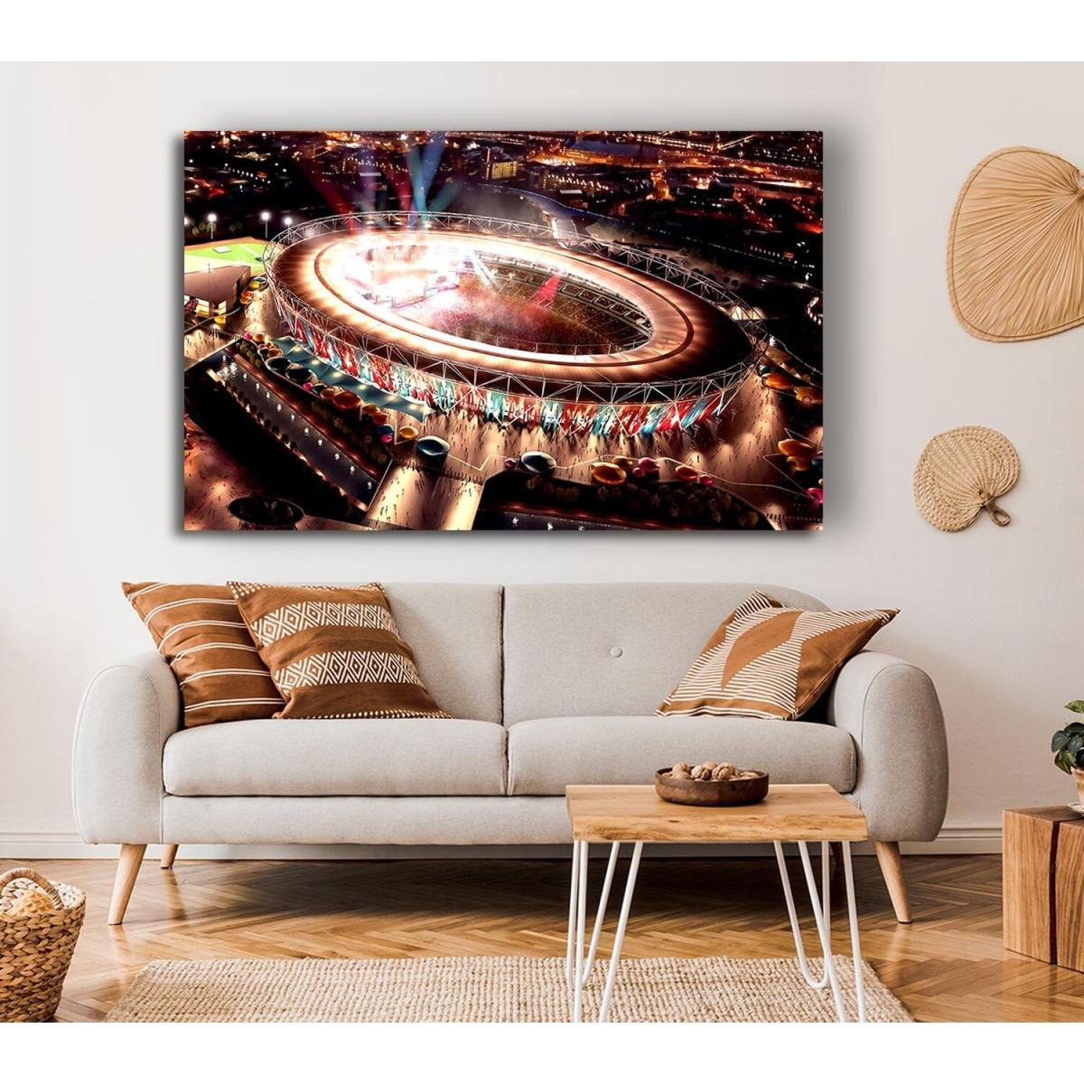London 2012 Olympic Stadium Canvas Print Wall Art - Yellow / 50.8cm – image 4