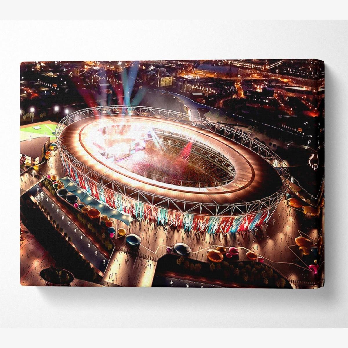 London 2012 Olympic Stadium Canvas Print Wall Art - Yellow / 50.8cm – image 1