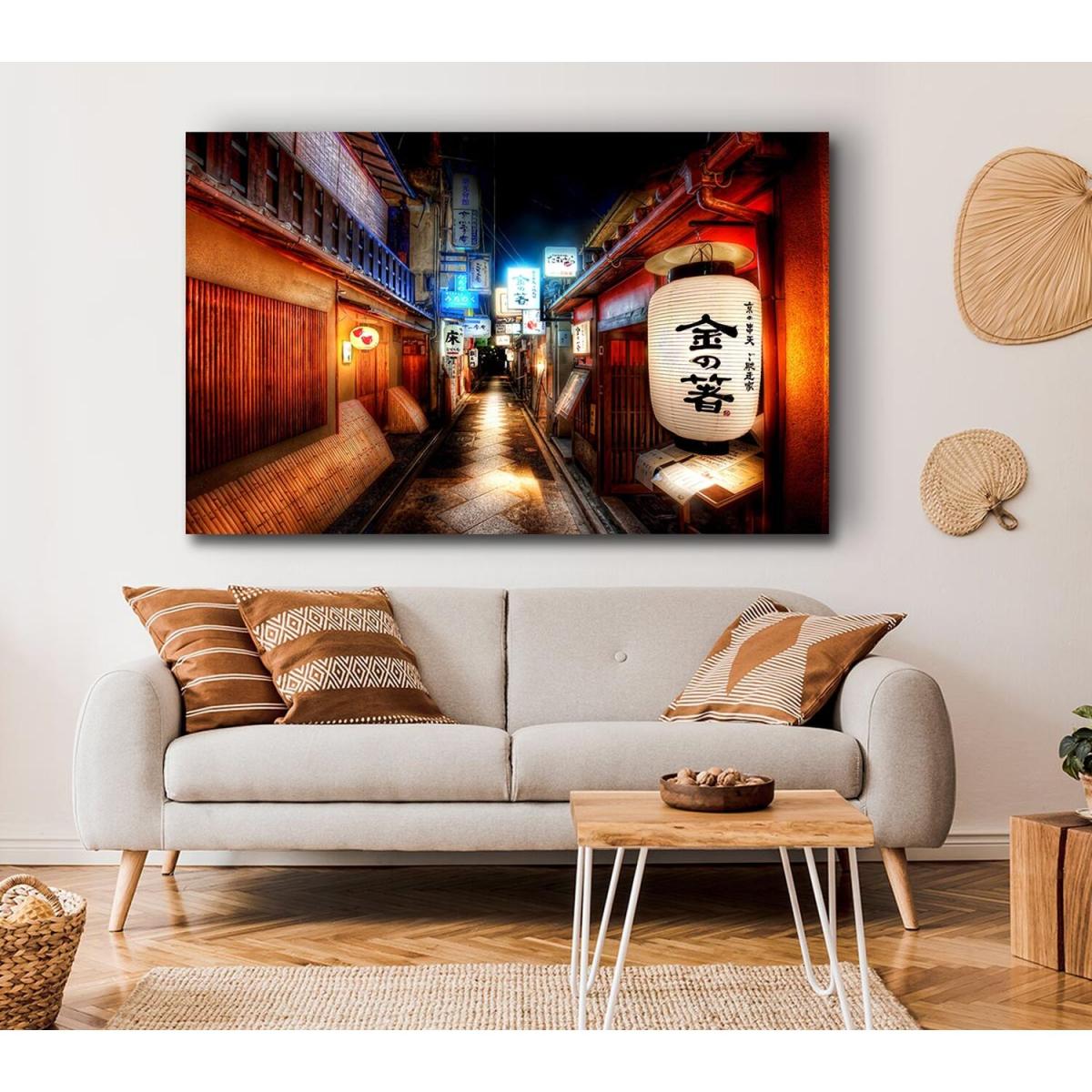 Chinatown Streets Canvas Print Wall Art - Yellow / 35.56cm – image 4