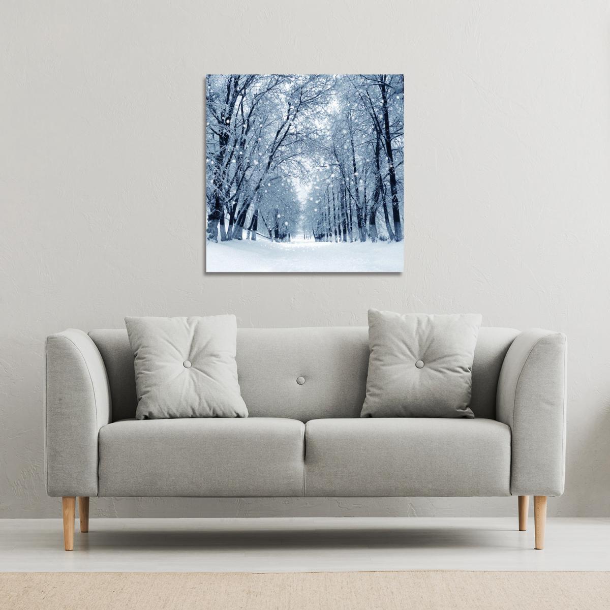 Snowstorm In Park Gallery Canvas - Blue / 61cm – image 2