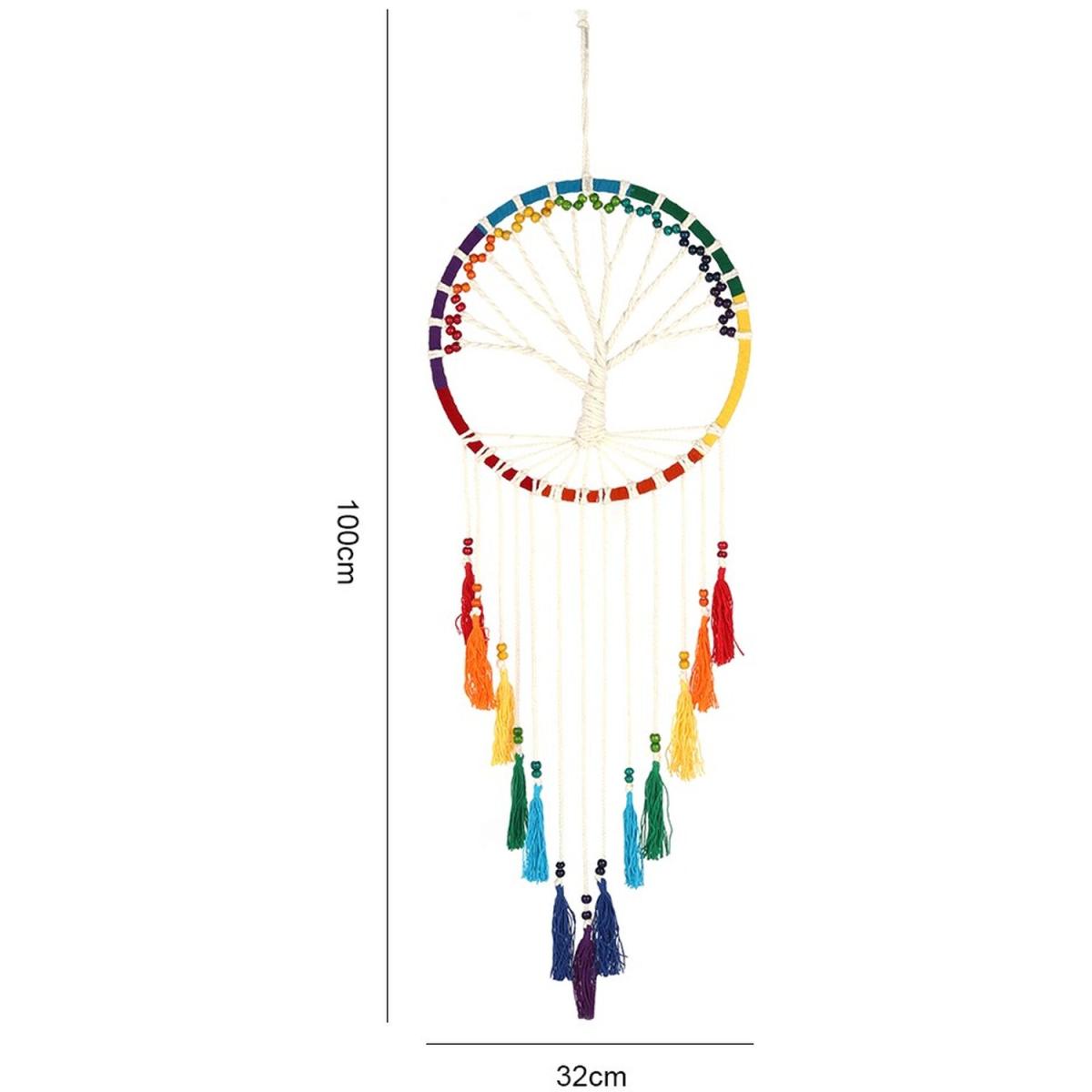 Rainbow Tree of Life Dreamcatcher 100 cm - Multicolour – image 3