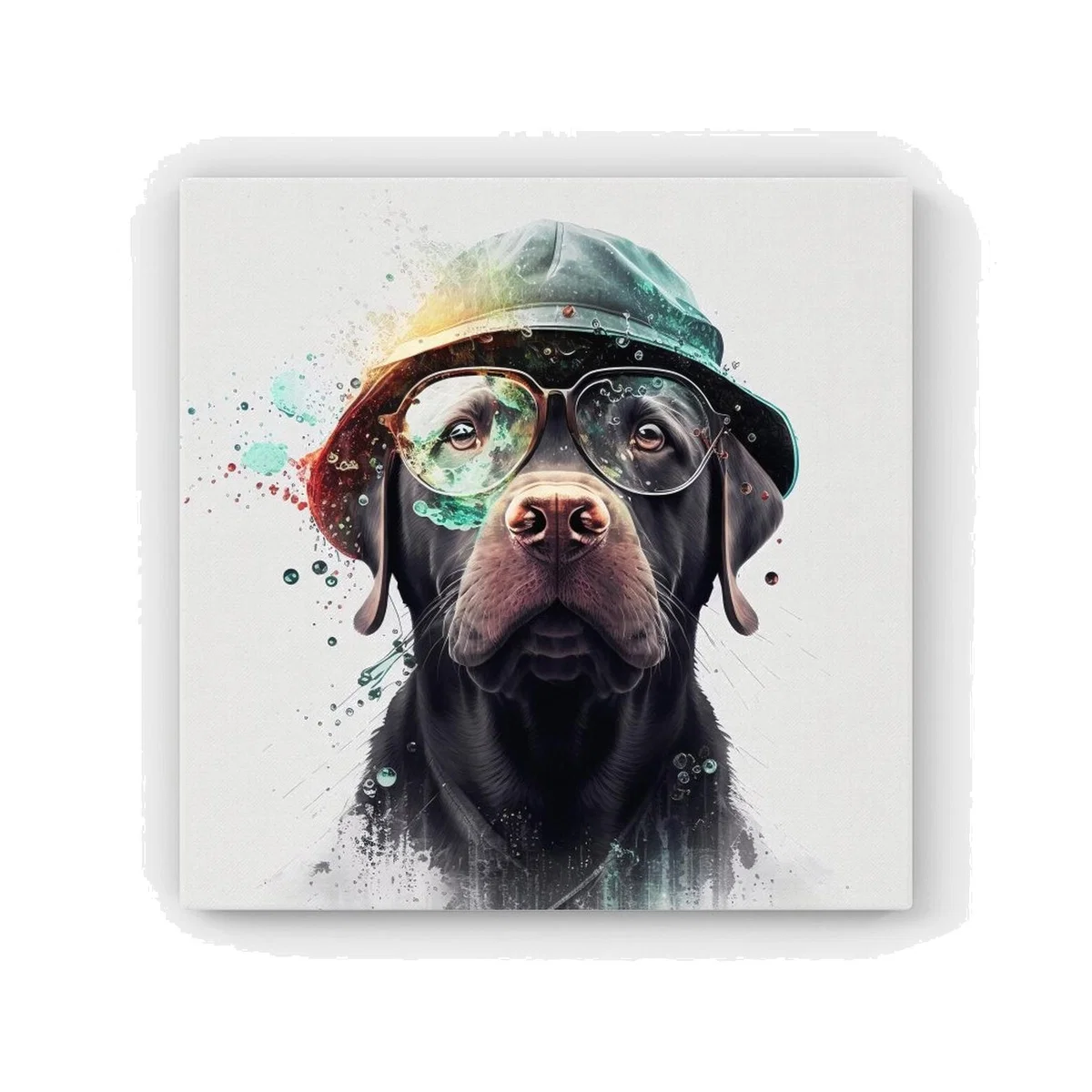 Splashart Labrador Retriever Dog HD Metal Print - Neutral / 56cm