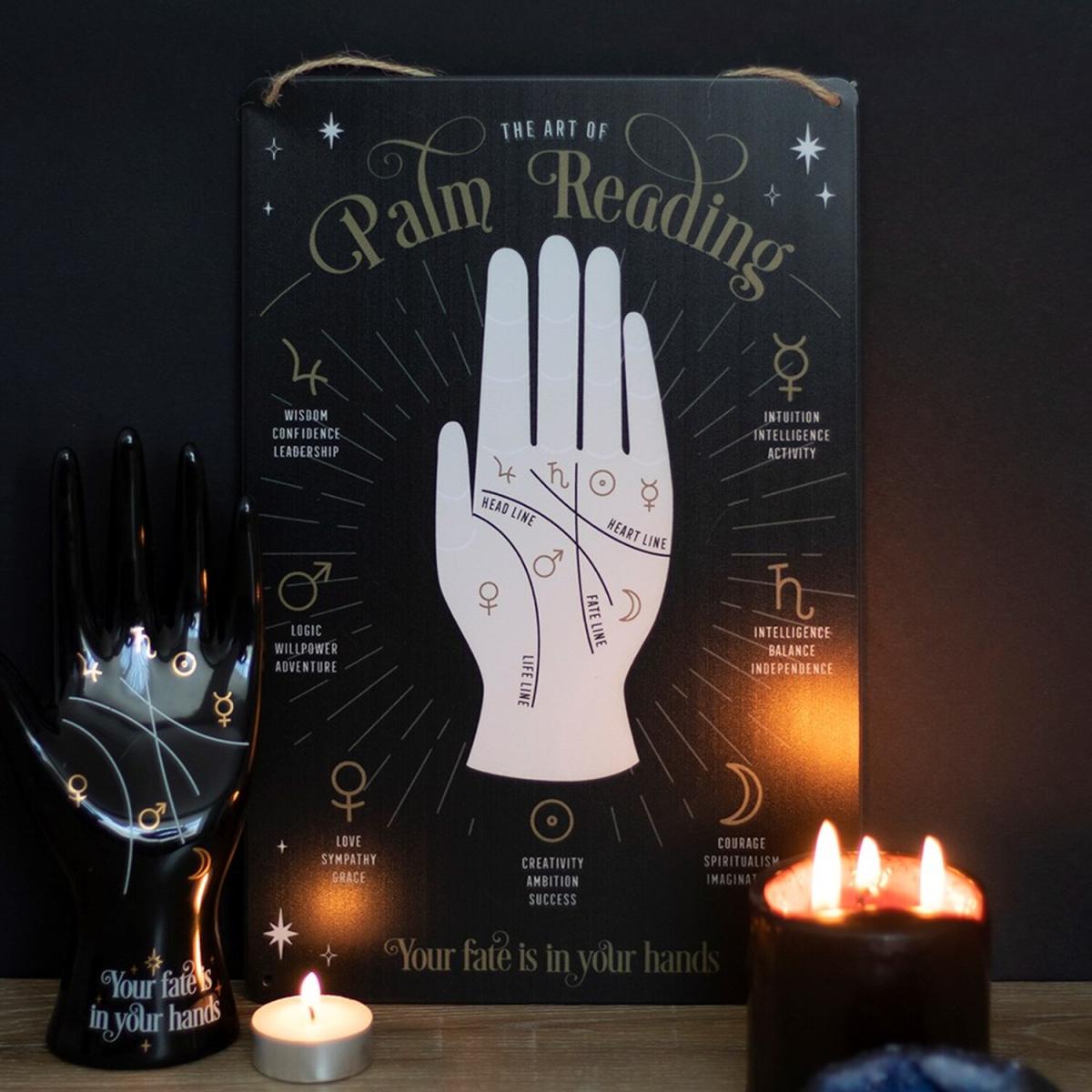 The Art of Palm Reading Metal Sign - Black – image 2
