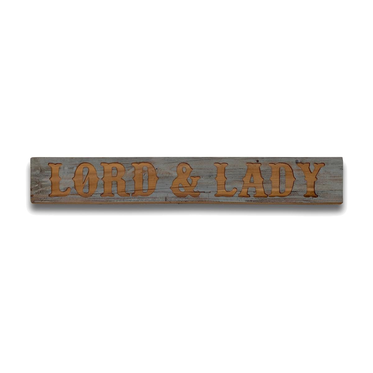 Lord Lady Grey Wash Message Plaque Romantic Decor - Brown
