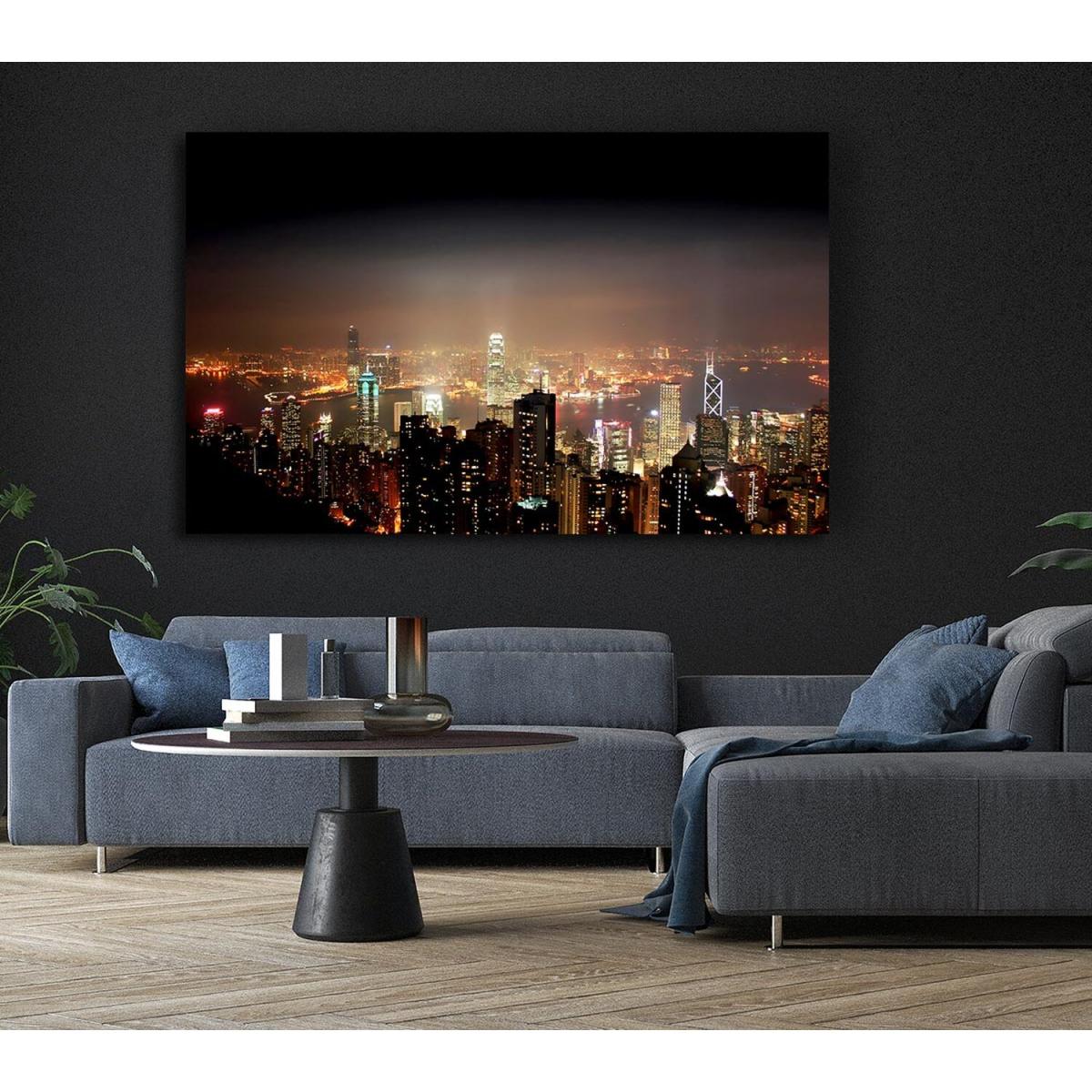 Hong Kong From Above Canvas Print Wall Art - Yellow / 66.04cm – image 5