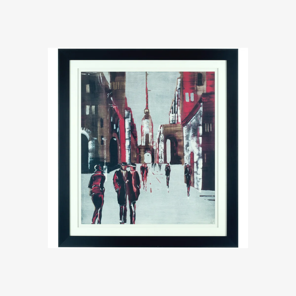 Framed Drawing City Wall Art - Black, Assorted