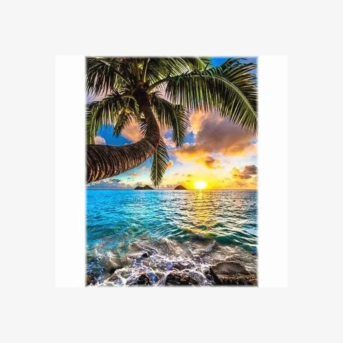 Ocean Palm Tree Diamond Art Painting - Multi – image 1
