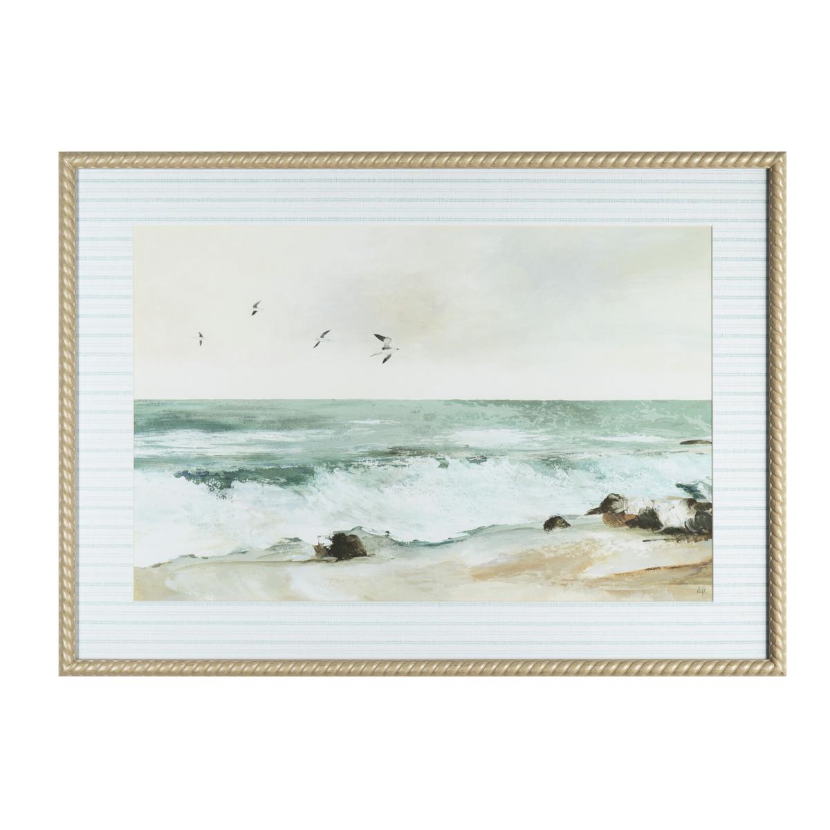 Evening Tide Rope Effect Framed Canvas - Blue