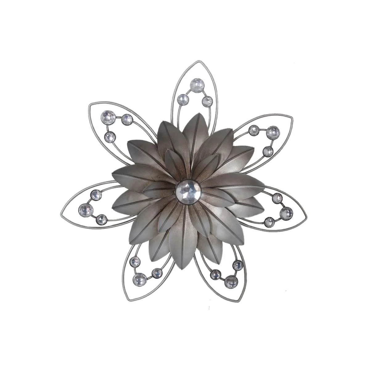 Blossom Jewelled Floral Wall Art - Grey – image 1