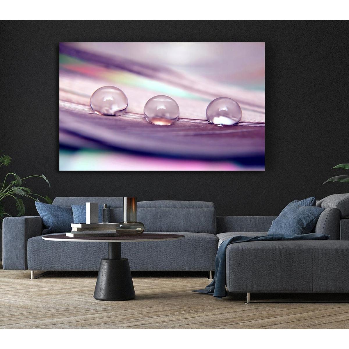 Three Water Drops Canvas Print Wall Art - Yellow / 35.56cm – image 5