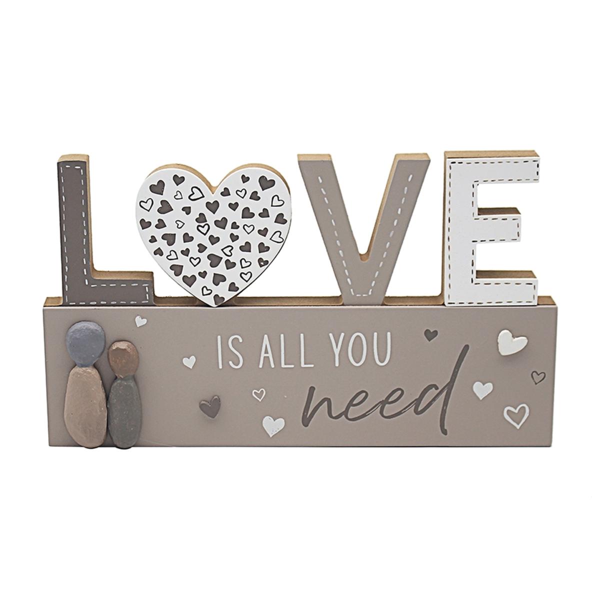 Standing Love Plaque - Brown