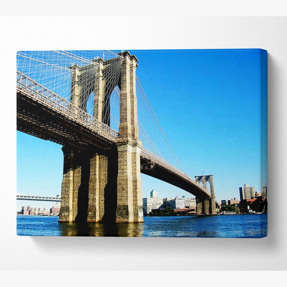 Brooklyn Bridge By Day Canvas Print Wall Art - Yellow / 66.04cm – image 1