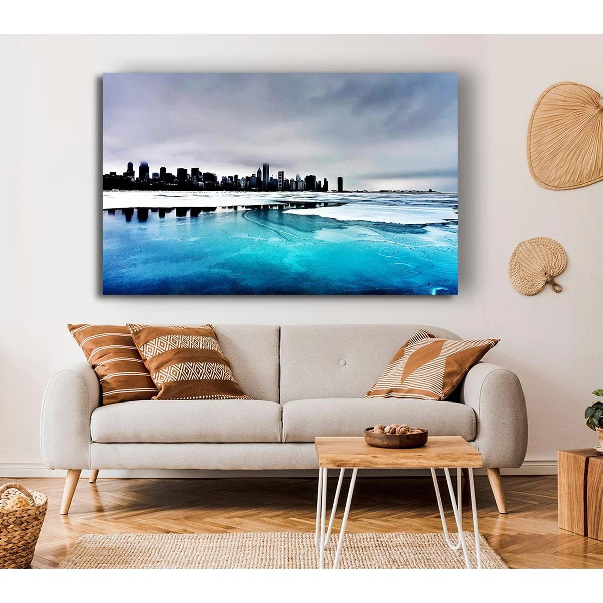 Ice City Canvas Print Wall Art - Yellow / 101.6cm – image 4