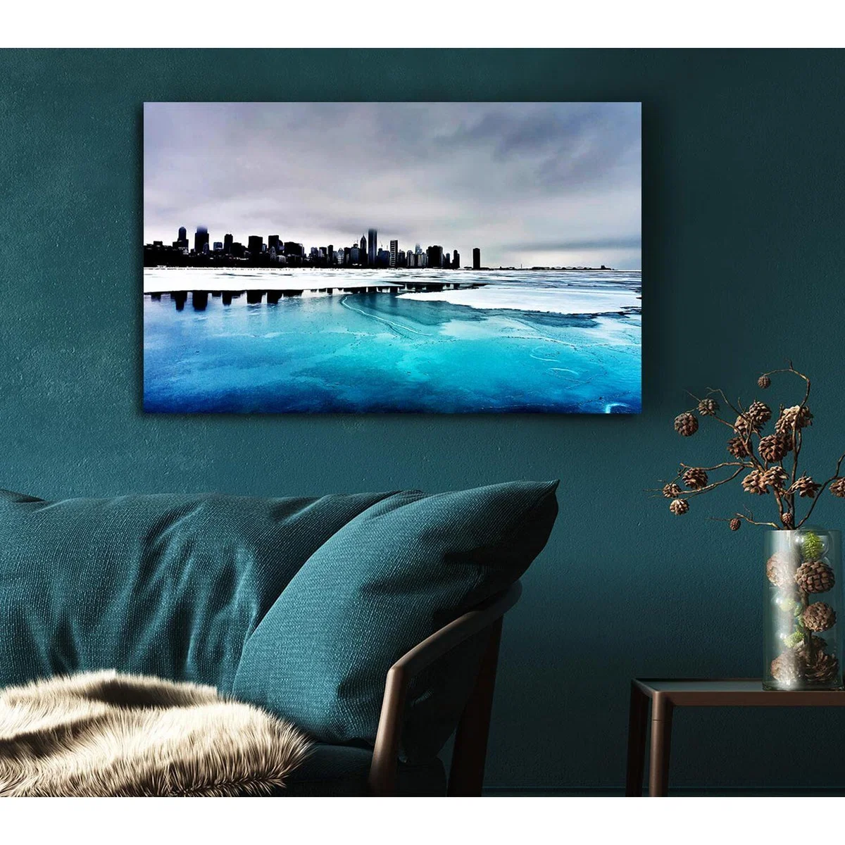 Ice City Canvas Print Wall Art - Yellow / 101.6cm – image 5