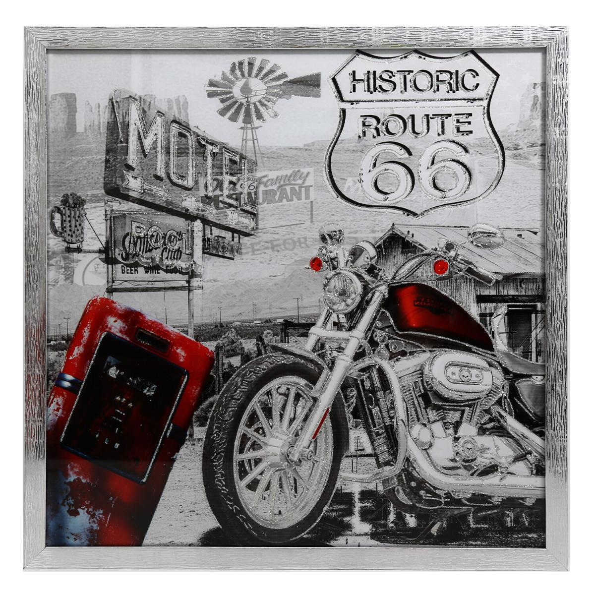 Route 66 Motorcycle Framed Art - Grey – image 2