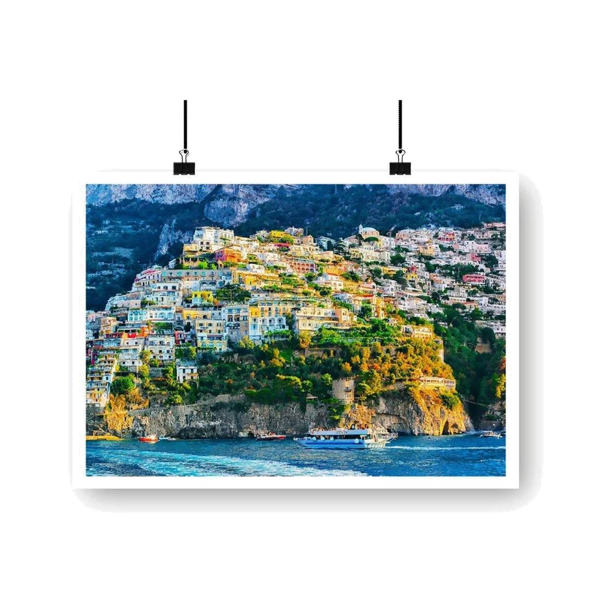 Positano, Amalfi Coast Art Print - Green / 42cm