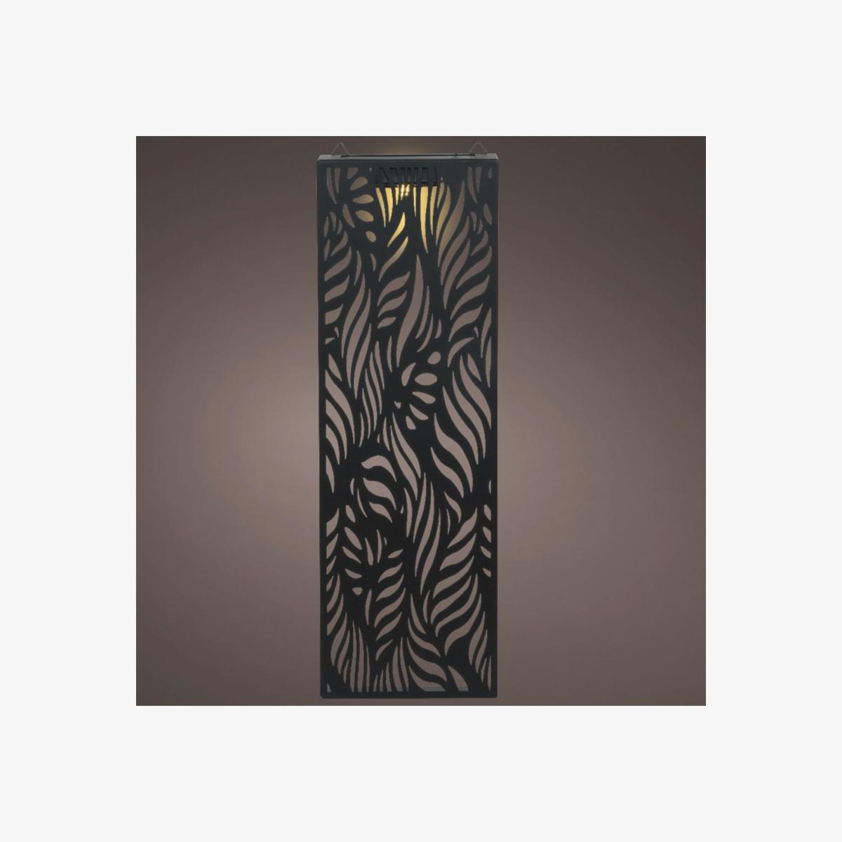 Black Garden Wall Art Solar Light Panel - Black