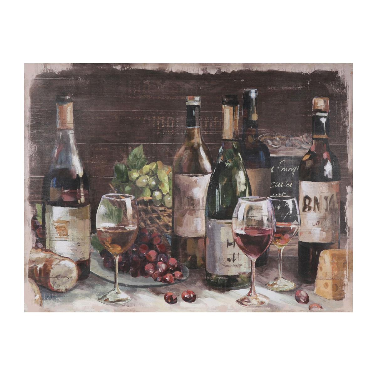 Hand Painted Vintage Effect Wine Canvas – image 2
