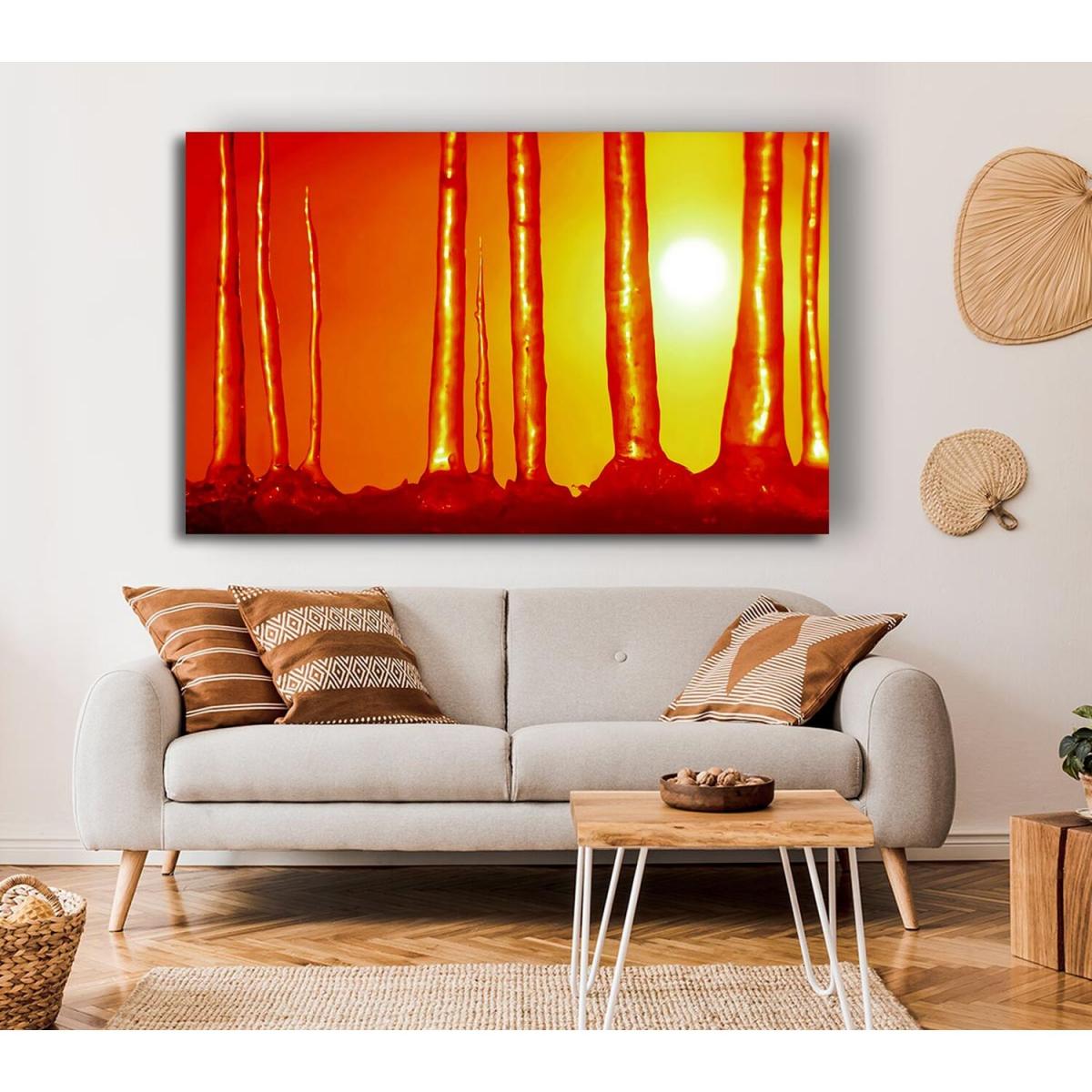 Icecap Sun Canvas Print Wall Art - Yellow / 35.56cm – image 3