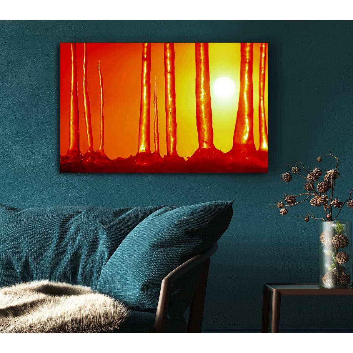 Icecap Sun Canvas Print Wall Art - Yellow / 35.56cm – image 4