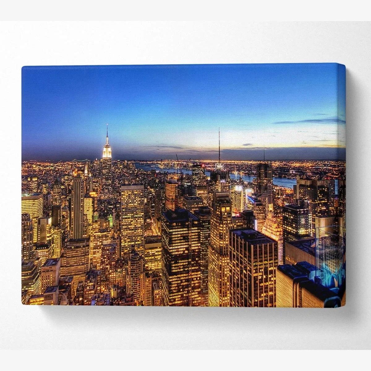 New York At Dusk Canvas Print Wall Art - Yellow / 81.28cm – image 1