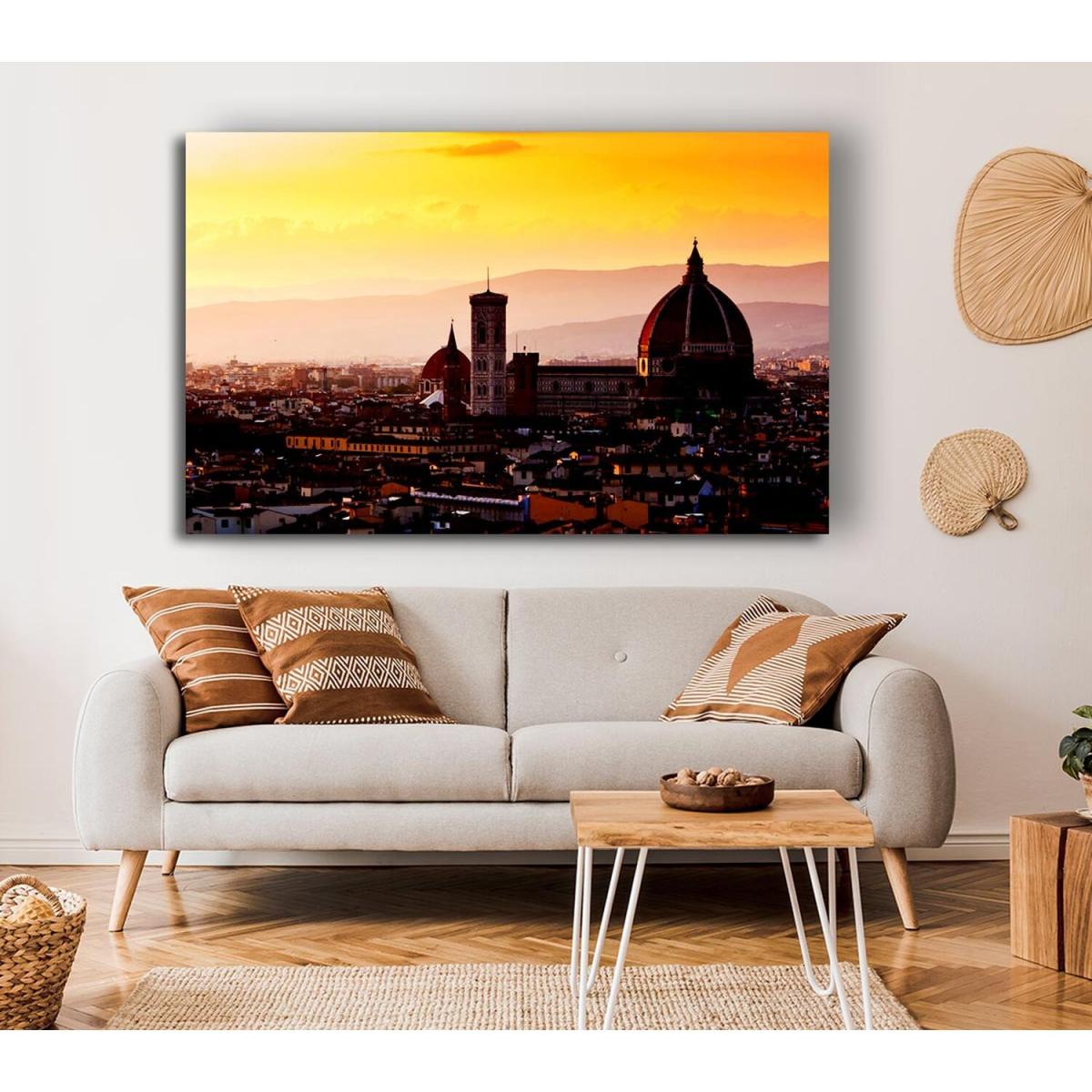 Ancient City Rooftops Canvas Print Wall Art - Yellow / 101.6cm – image 3