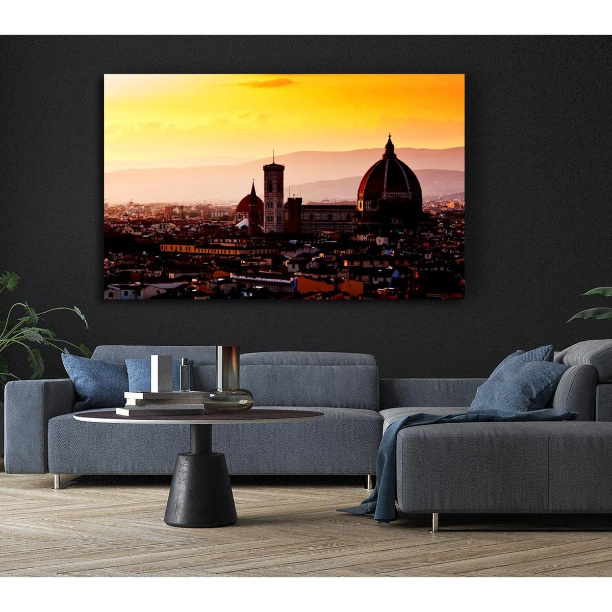 Ancient City Rooftops Canvas Print Wall Art - Yellow / 101.6cm – image 4