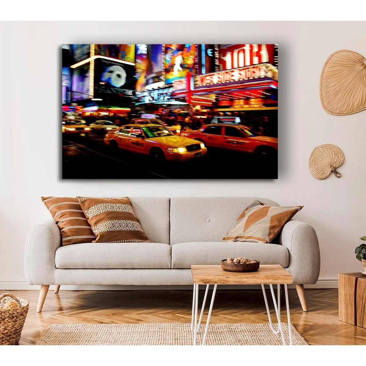 New York City Broadway Cabs Canvas Print Wall Art - Yellow / 66.04cm – image 4
