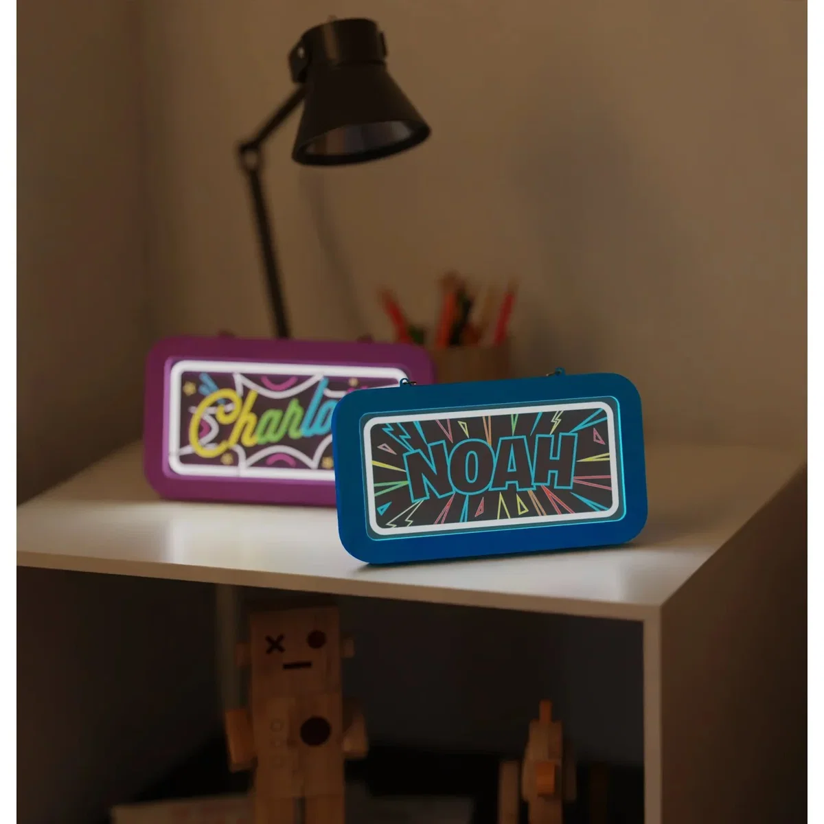 Isaac Pre-personalised Light-Up Neon Bedroom Sign - Black – image 3